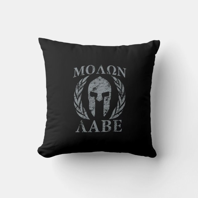 Molon Labe Grunge Spartan Armor Kissen (Vorderseite)