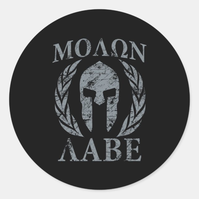Molon Labe Grunge Spartan Armor Runder Aufkleber (Vorderseite)