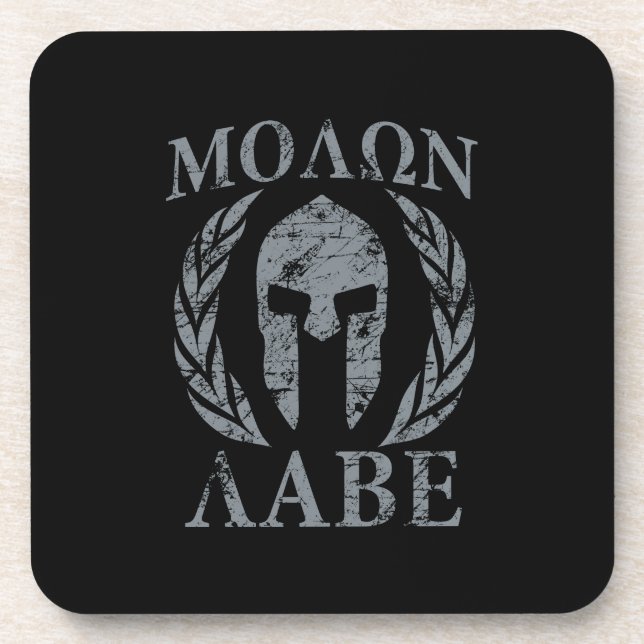 Molon Labe Grunge Spartan Armor Untersetzer (Vorderseite)