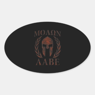 Molon Labe Iron Warrior Laurels Ovaler Aufkleber
