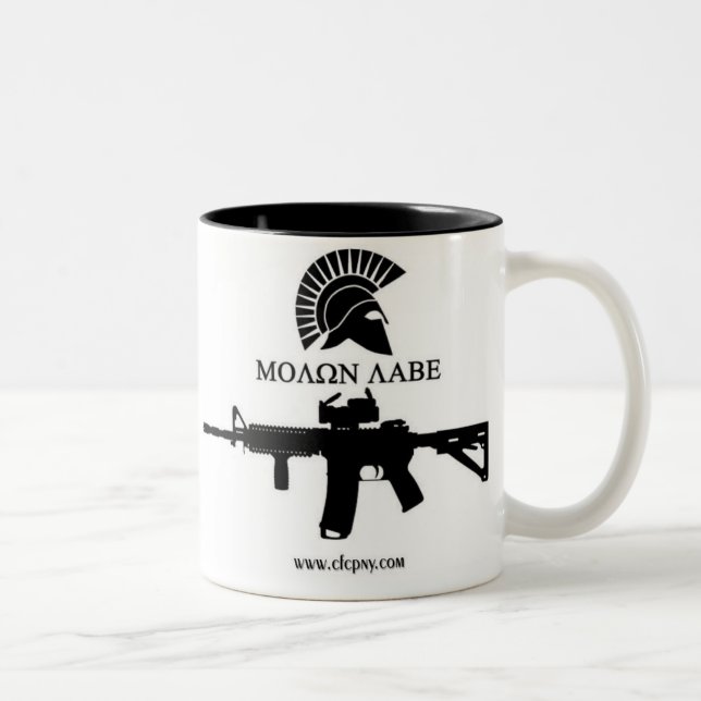 Molon Labe Kaffee-Tasse Zweifarbige Tasse (Rechts)
