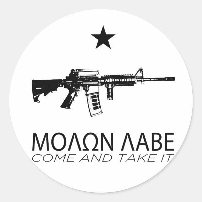 Molon Labe - Komm und nimm es Runder Aufkleber (Vorderseite)