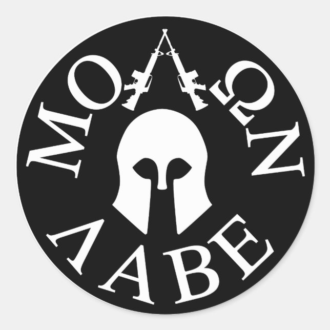 Molon Labe, komm und nimm sie. Runder Aufkleber (Vorderseite)