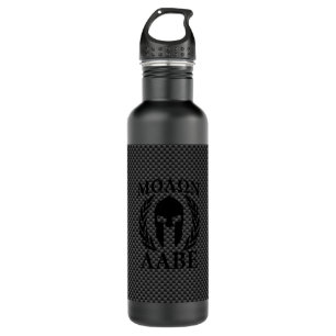 Molon Labe Kriegers-Lorbeer auf schwarzem Edelstahlflasche