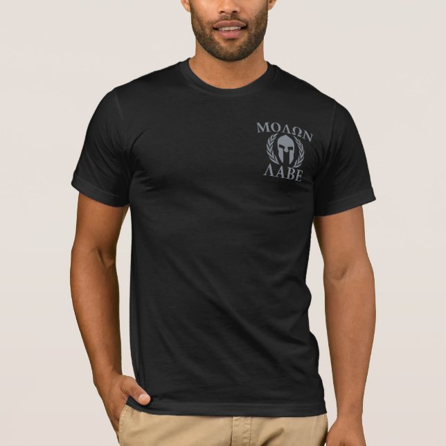 Molon Labe Laurels Spartan Helmet T-Shirt (Vorderseite)
