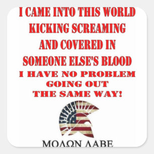 MOLON LABE QUADRATISCHER AUFKLEBER