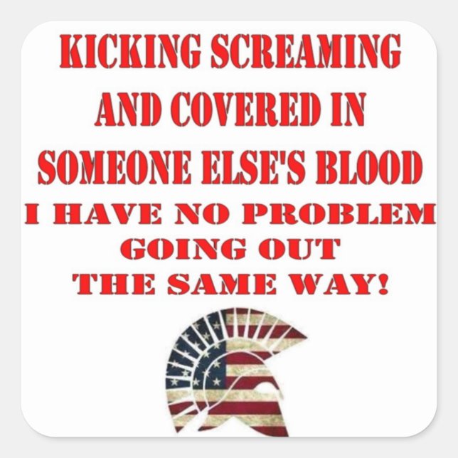 MOLON LABE QUADRATISCHER AUFKLEBER (Vorderseite)