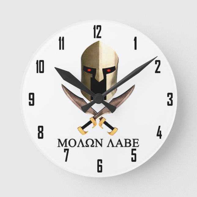 MOLON LABE RUNDE WANDUHR (Vorderseite)