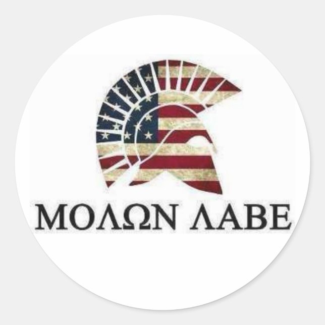 MOLON LABE RUNDER AUFKLEBER (Vorderseite)