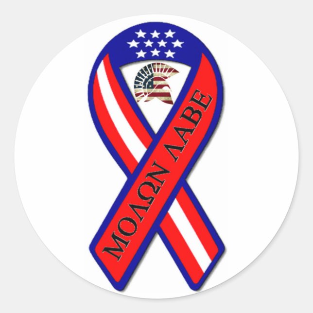 MOLON LABE RUNDER AUFKLEBER (Vorderseite)