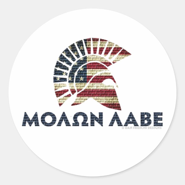 Molon Labe! Runder Aufkleber (Vorderseite)