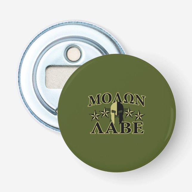 Molon Labe Spartan 5 Sterne Olive Green Flaschenöffner (Vorderseite)