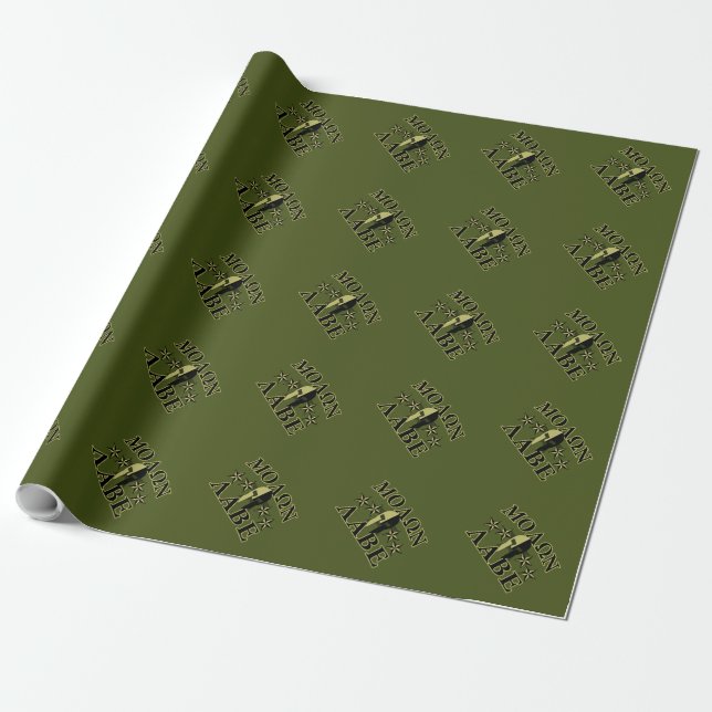 Molon Labe Spartan 5 Sterne Olive Green Geschenkpapier (Ungerollt)
