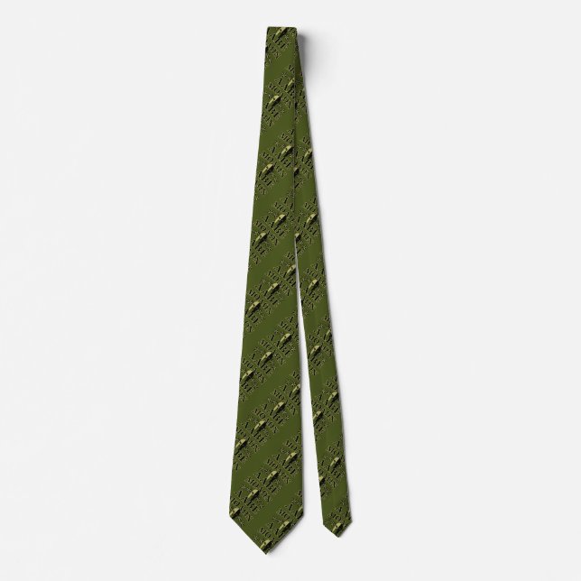 Molon Labe Spartan 5 Sterne Olive Green Krawatte (Vorderseite)