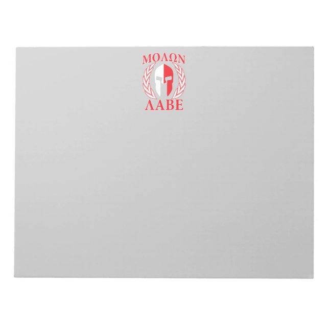 Molon Labe Spartan Armor Laurels Navy Blue Notizblock (Vorderseite)