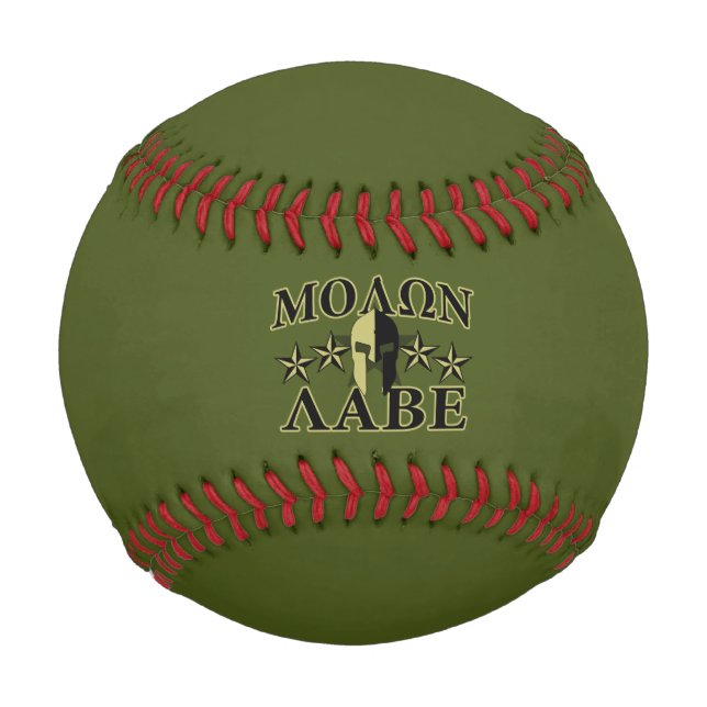 Molon Labe Spartan Helmet 5 Sterne Baseball (Vorderseite)