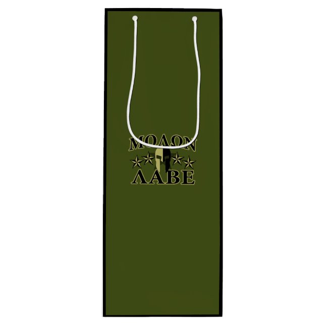 Molon Labe Spartan Helmet 5 Sterne Geschenktüte Für Weinflaschen (Vorderseite)