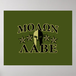 Molon Labe Spartan Helmet 5 Sterne Poster