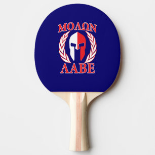Molon Labe Spartan Helmet Laurels Blue Tischtennis Schläger