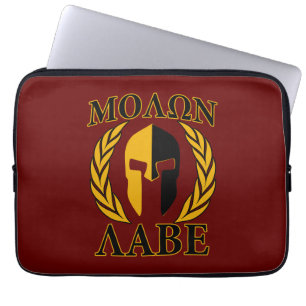 Molon Labe Spartan Helmet Laurels Burgundy Accent Laptopschutzhülle
