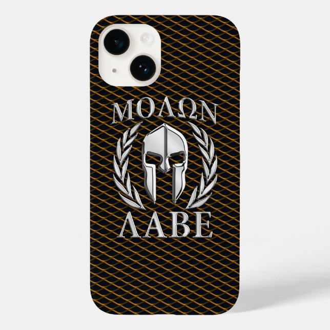 Molon Labe Spartan Helmet Laurels Case-Mate iPhone Hülle (Rückseite)