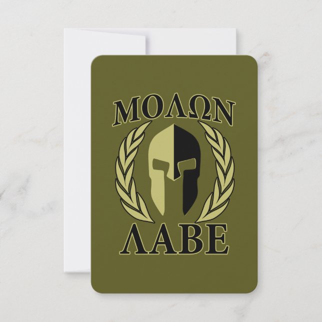 Molon Labe Spartan Helmet Laurels Olive Green (Vorderseite)