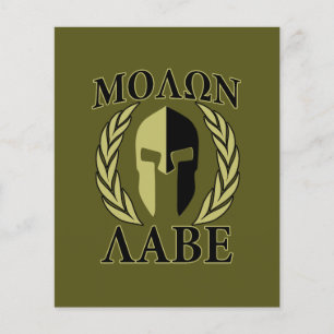 Molon Labe Spartan Helmet Laurels Olive Green Flyer