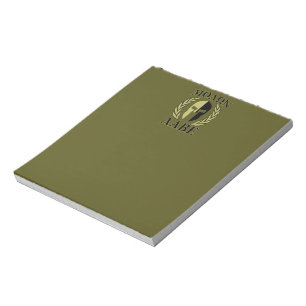Molon Labe Spartan Helmet Laurels Olive Green Notizblock