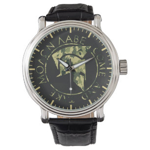 Molon Labe Spartan Helmet Military Camo Armbanduhr