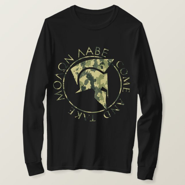 Molon Labe Spartan Helmet Military Camouflage Männ T-Shirt (Design vorne)