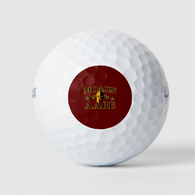 Molon Labe Spartan Krieger 5 Sterne Burgund Golfball (Vorderseite)