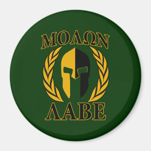 Molon Labe Spartan Laurels Forest Green Decke Magnet