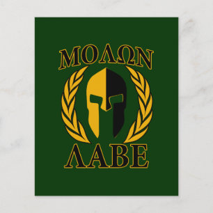 Molon Labe Spartan Laurels Forest Green Decor Flyer