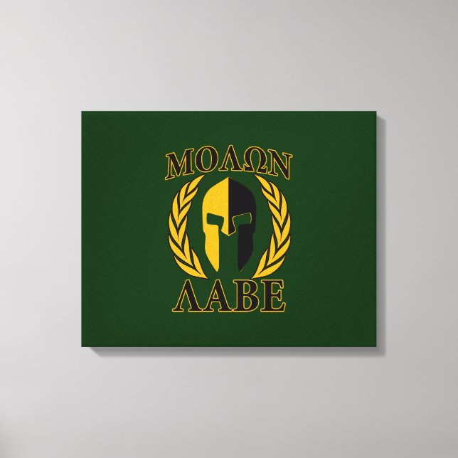 Molon Labe Spartan Laurels Forest Green Decor Leinwanddruck (Vorderseite)