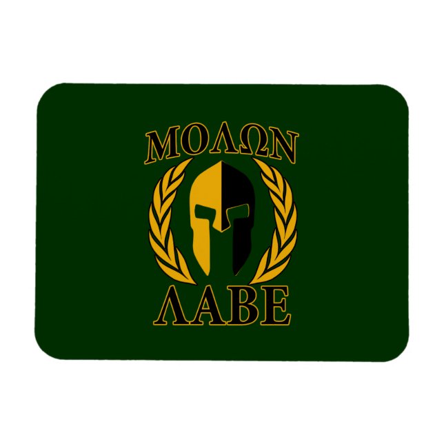 Molon Labe Spartan Laurels Forest Green Decor Magnet (Horizontal)
