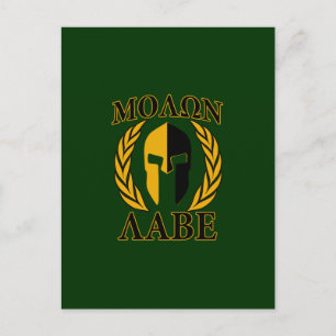 Molon Labe Spartan Laurels Forest Green Decor Postkarte