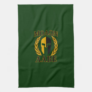 Molon Labe Spartan Laurels on Forest Green Geschirrtuch