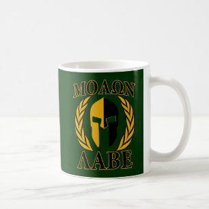 Molon Labe Spartan Laurels on Forest Green Kaffeetasse