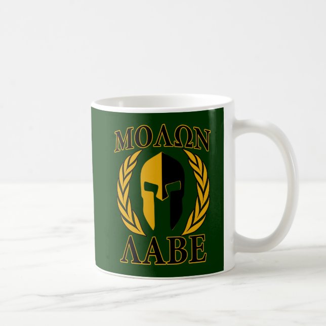 Molon Labe Spartan Laurels on Forest Green Kaffeetasse (Rechts)
