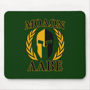 Molon Labe Spartan Laurels on Forest Green Mousepad