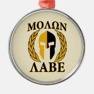 Molon Labe Spartan Mask Laurels Beige Dekoration