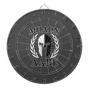 Molon Labe Spartan Mask Laurels Black & White Dartscheibe