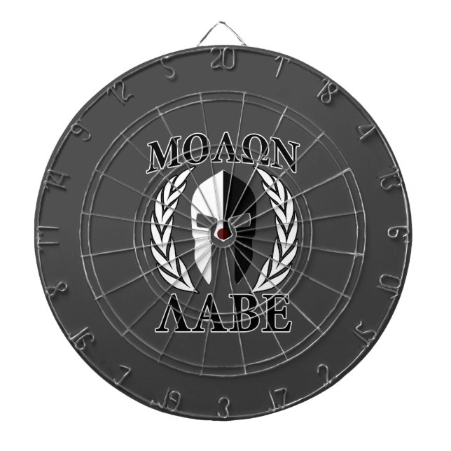 Molon Labe Spartan Mask Laurels Black & White Dartscheibe (vorne)