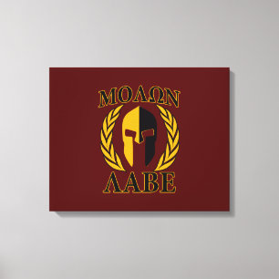 Molon Labe Spartan Mask Laurels Burgundy Leinwanddruck