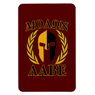 Molon Labe Spartan Mask Laurels Burgundy Magnet