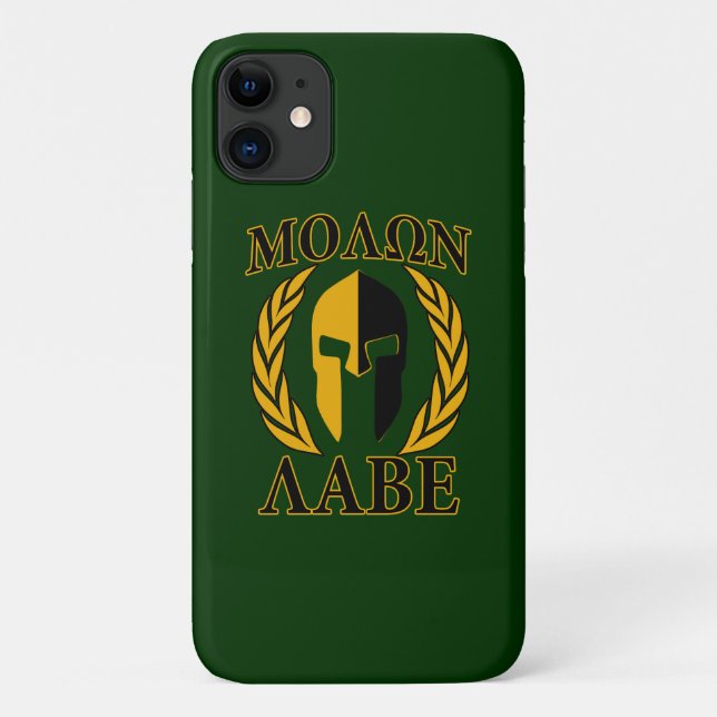Molon Labe Spartan Mask Laurels Gold Case-Mate iPhone Hülle (Rückseite)