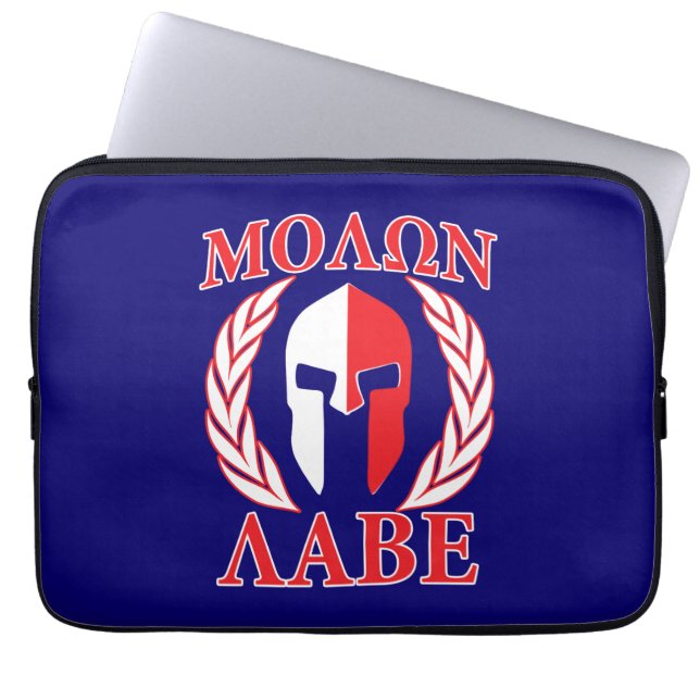 Molon Labe Spartan Mask Laurels Tri Color Laptopschutzhülle (Vorderseite)