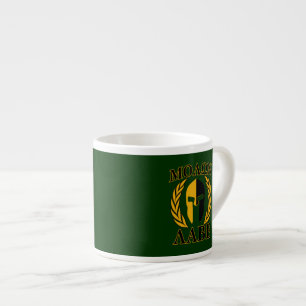 Molon Labe Spartan Mask Laurels über Grün Espressotasse