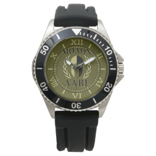 Molon Labe Spartan Maske Laurels Olivenweg Armbanduhr