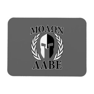 Molon Labe Spartan Maskenpanzer Lorbeer Monochrom Magnet